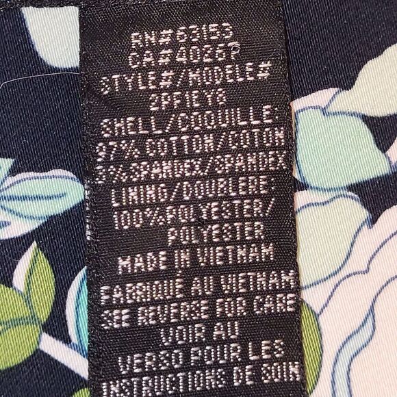 Vintage 90s Rampage Medium Blue Floral Blazer Fitted Cropped 3 Button Jacket - Picture 15 of 16